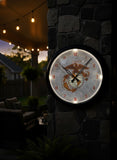 Traditional Red and Yellow US Marine Corps Logo LED Clock | LED Outdoor Clock
