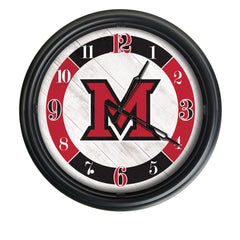 Miami University RedHawks Officially Licensed Logo Indoor - Outdoor LED Wall Clock 