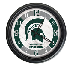 Michigan State University Spartans Officially Licensed Logo Indoor - Outdoor LED Wall Clock 