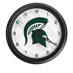 Michigan State University Spartans Officially Licensed Logo Indoor - Outdoor LED Wall Clock 