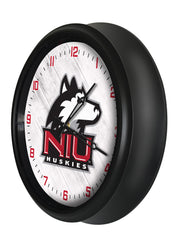 Northern Illinois University Huskies Logo Indoor/Outdoor Logo LED Clock from Holland Bar Stool Co Home Sports Decor for gifts Side View