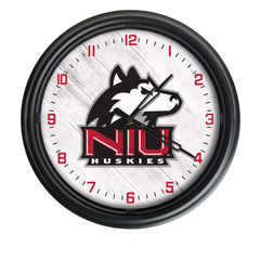 Northern Illinois University Huskies Logo Indoor/Outdoor Logo LED Clock from Holland Bar Stool Co Home Sports Decor for gifts
