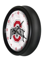 Ohio State Buckeyes Logo Indoor/Outdoor Logo LED Clock from Holland Bar Stool Co Home Sports Decor for gifts Side View