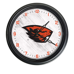 Oregon State Beavers Logo Indoor/Outdoor Logo LED Clock from Holland Bar Stool Co Home Sports Decor for gifts