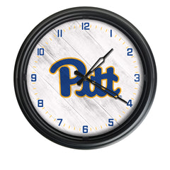 Pittsburgh Panthers Logo Indoor/Outdoor Logo LED Clock from Holland Bar Stool Co Home Sports Decor for gifts