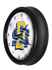 South Dakota State Jackrabbits Logo Indoor/Outdoor Logo LED Clock from Holland Bar Stool Co Home Sports Decor for gifts Side View