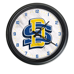 South Dakota State Jackrabbits Logo Indoor/Outdoor Logo LED Clock from Holland Bar Stool Co Home Sports Decor for gifts