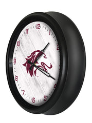 University of Southern Illinois Salukis Logo Indoor/Outdoor Logo LED Clock from Holland Bar Stool Co Home Sports Decor for gifts Side VIew