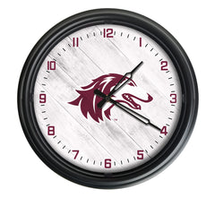 University of Southern Illinois Salukis Logo Indoor/Outdoor Logo LED Clock from Holland Bar Stool Co Home Sports Decor for gifts