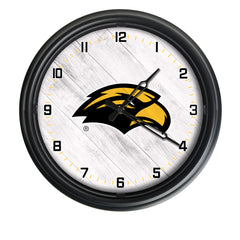 University of Southern Miss Golden Eagles Logo Indoor/Outdoor Logo LED Clock from Holland Bar Stool Co Home Sports Decor for gifts