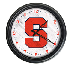 Syracuse Orange Logo Indoor/Outdoor Logo LED Clock from Holland Bar Stool Co Home Sports Decor for gifts