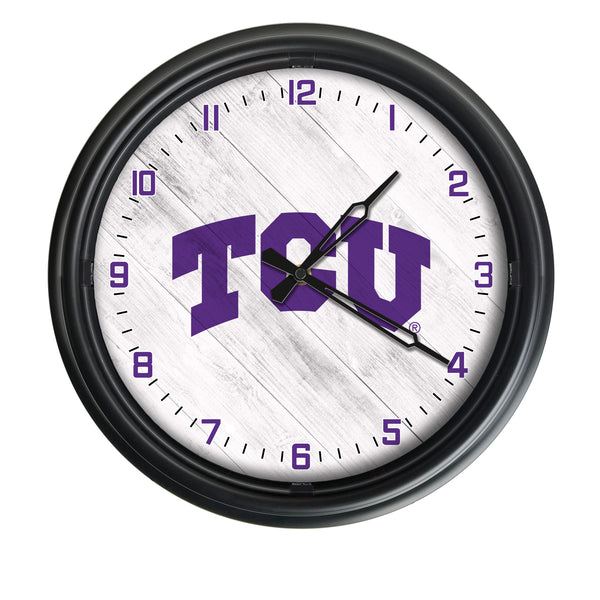 Texas Christian Horned Frogs Logo LED Clock | LED Outdoor Clock