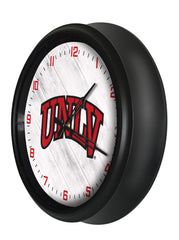 UNLV Rebels Logo Indoor/Outdoor Logo LED Clock from Holland Bar Stool Co Home Sports Decor for gifts Side View