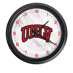 UNLV Rebels Logo Indoor/Outdoor Logo LED Clock from Holland Bar Stool Co Home Sports Decor for gifts