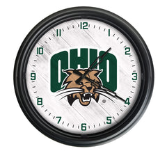 Ohio University Bobcats Logo Indoor/Outdoor Logo LED Clock from Holland Bar Stool Co Home Sports Decor for gifts