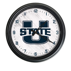 Utah State Aggies Logo LED Outdoor Clock by Holland Bar Stool Company Home Sports Decor Gift Idea