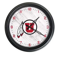 University of Utah Utes Officially Licensed Logo Indoor - Outdoor LED Wall Clock