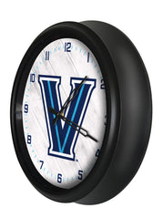 Villanova Wildcats Logo LED Outdoor Clock by Holland Bar Stool Company Home Sports Decor Gift Idea Side View