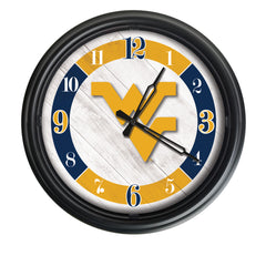 West Virginia University Mountaineers Officially Licensed Logo Indoor - Outdoor LED Wall Clock
