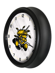 Wichita State Shockers Logo LED Outdoor Clock by Holland Bar Stool Company Home Sports Decor Gift Idea Side View