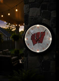 Wisconsin Badgers W Logo LED Clock | LED Outdoor Clock