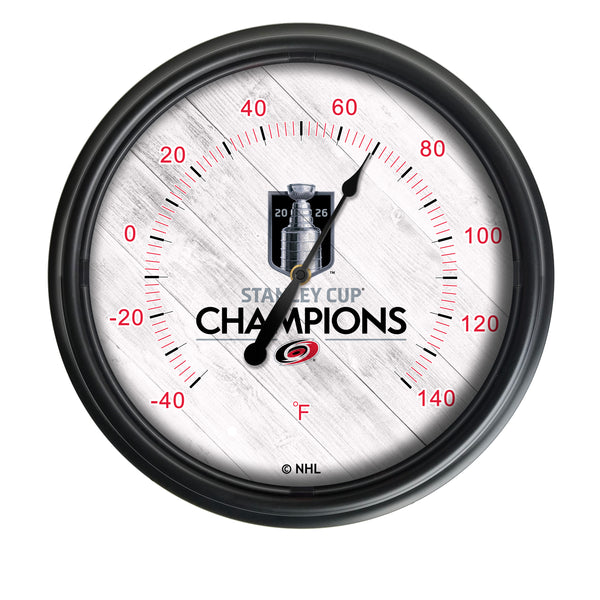 Carolina Hurricanes 2026 Stanley Cup Champions Logo LED Thermometer | LED Outdoor Thermometer 2026 Stanley Cup Championship