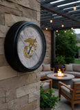 Traditional Red and Yellow Eagle United States Marine Corps LED Thermometer | LED Outdoor Thermometer