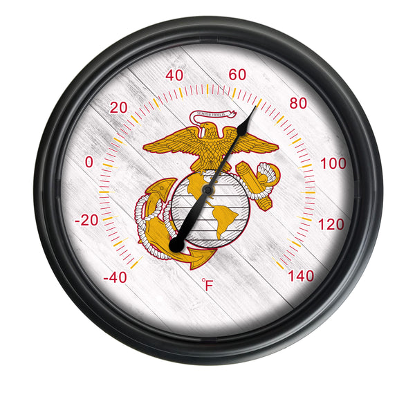 Traditional Red and Yellow Eagle United States Marine Corps LED Thermometer | LED Outdoor Thermometer