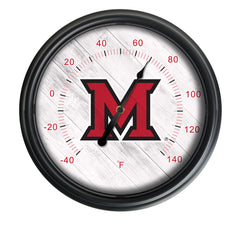 Miami University Officially Licensed Logo Indoor - Outdoor LED Thermometer