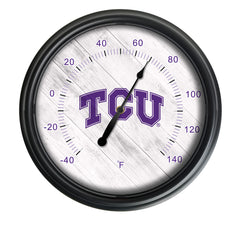 Texas Christian University Officially Licensed Logo Indoor - Outdoor LED Thermometer