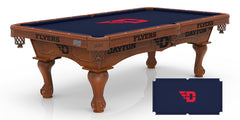 Dayton Flyers Officially Licensed Billiard Table in Chardonnay Finish with Logo Cloth & Claw Legs