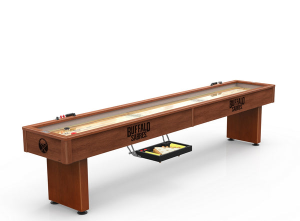 Buffalo Sabres Laser Engraved Shuffleboard Table | Game Room Tables