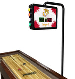 Traditional Red and Yellow US Marine Corps Electronic Shuffleboard Table Scoreboard