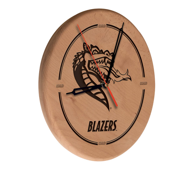 Alabama Birmingham Blazers Engraved Wood Clock
