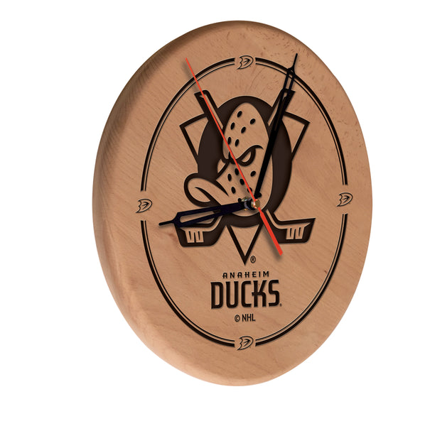 Anaheim Ducks Laser Engraved Wood Clock