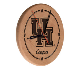 University of Houston Cougars Engraved Wood Clock