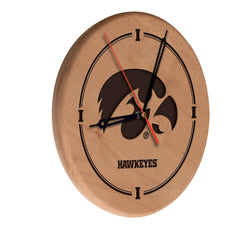 University of Iowa Hawkeyes Engraved Wood Clock