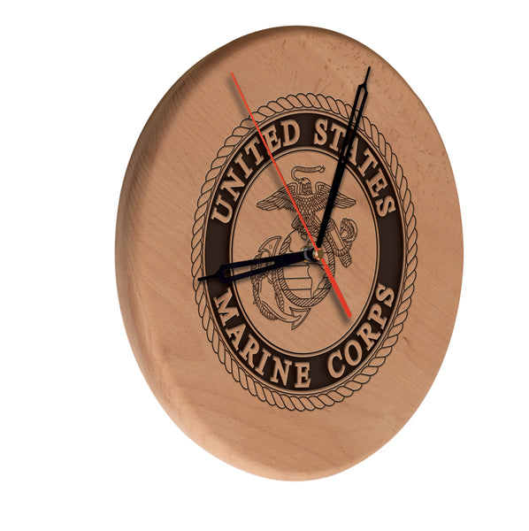 United States Marine Corps Laser Engraved Wood Clock