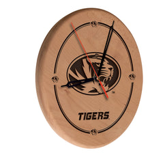 University of Missouri Tigers Engraved Wood Clock