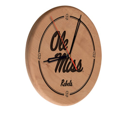 Ole Miss Rebels Engraved Wood Clock