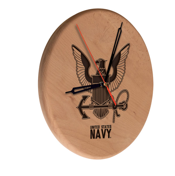 United States Navy Laser Engraved Wood Clock