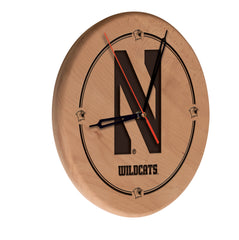 Northwestern Wildcats Engraved Wood Clock