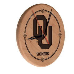 Oklahoma Sooners Engraved Wood Clock