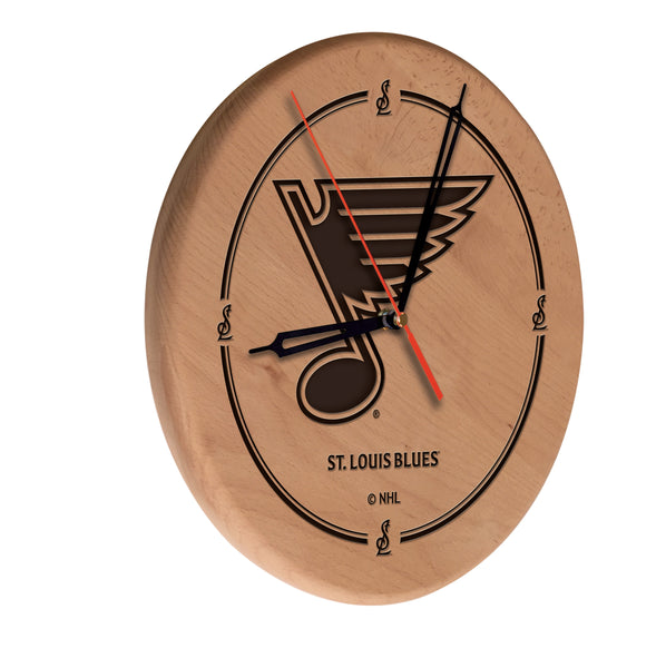 St. Louis Blues Engraved Wood Clock