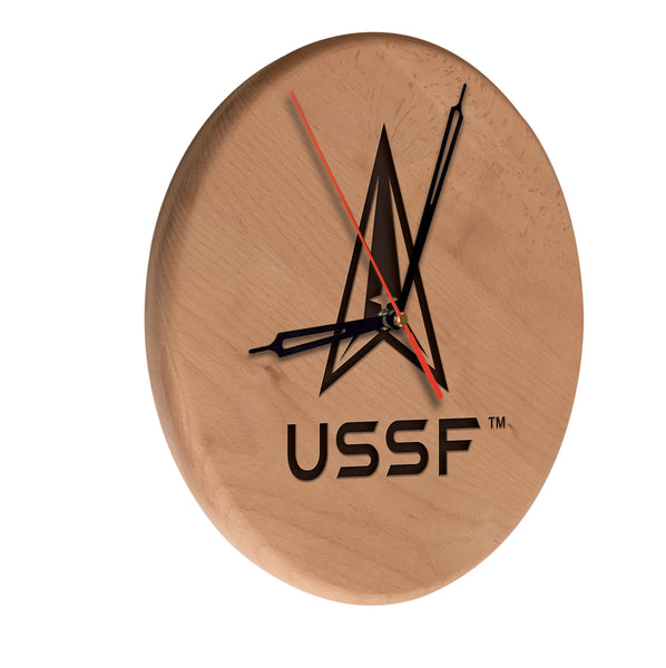 United States Space Force Laser Engraved Wood Clock