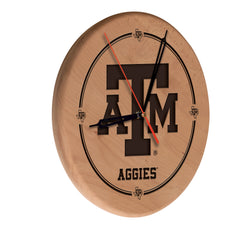 Texas A&M Aggies Engraved Wood Clock