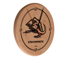 Utah Mammoth Laser Engraved Wood Clock
