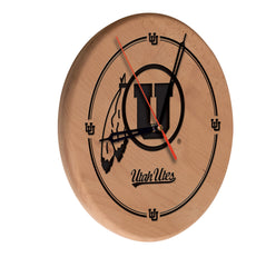 Utah Utes Engraved Wood Clock