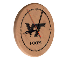 Virginia Tech Hookies Engraved Wood Clock