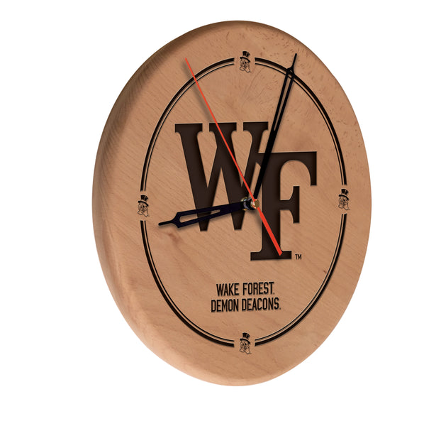 Wake Forest Demon Deacon Engraved Wood Clock